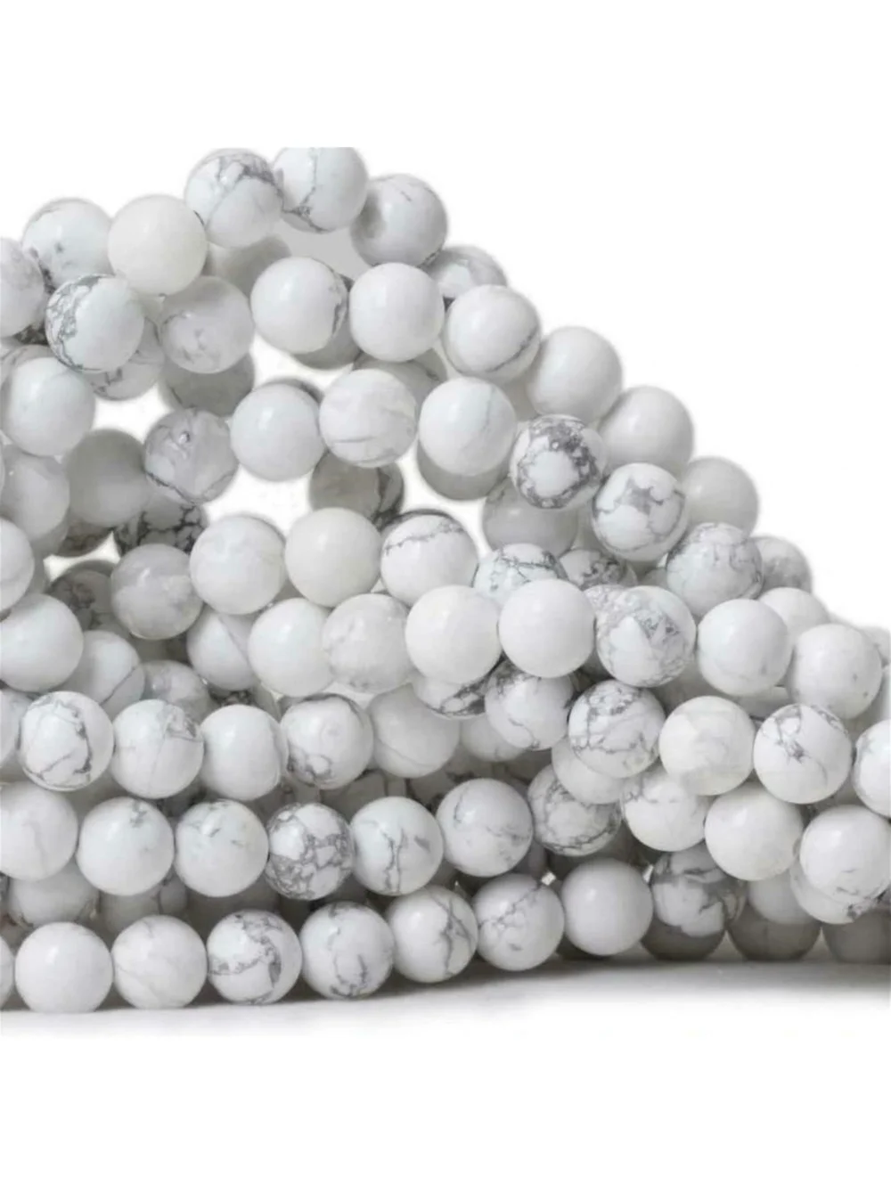 White Howlite Gemstone Beads Round 4mm Bulk Lot 100 pcs